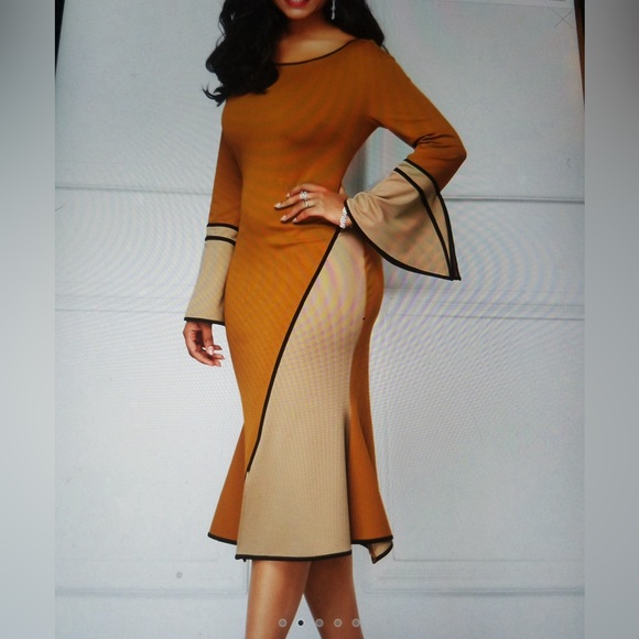 Rosewe Dresses & Skirts - Orange and tan dress